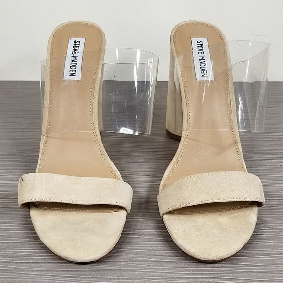 Steve Madden Cheers Slide Sandal, Nude Suede, Womens Size 9.5 M - Picture 2 of 11